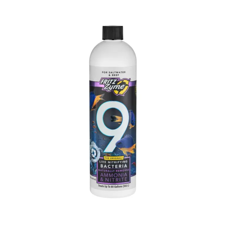 FritzZyme 9, saltwater nitrifying bacteria, live nitrifying bacteria, marine biofilter starter, aquarium cycle booster, ammonia remover bacteria, nitrite detoxifier, reef tank bacteria, brackish aquarium bacteria, no-refrigeration bacteria, low-salinity safe bacteria